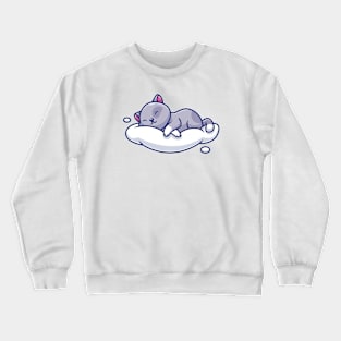 Cute Cat Sleeping On The Cloud Crewneck Sweatshirt